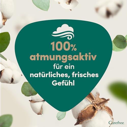 Carefree Organic Long ohne Duft 24 Stk., Slipeinlage aus 100 Prozent zertifizierter Baumwolle und parfümfrei, super saugstarker Kern