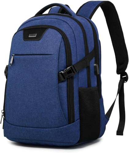 DUSLANG 15.6 Inch Laptop Backpack for Travel Water Resistant College Backpack for Men with USB Charging Port,Blue