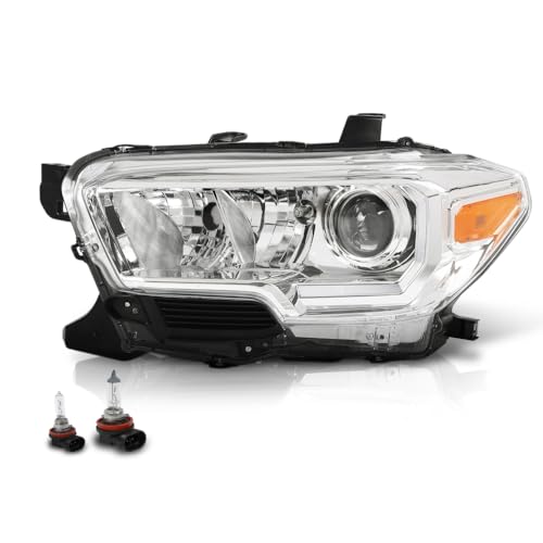 Image of GRAND ORANGE Left Side Headlight Assembly W /O LED Daytime Running Light Front Headlamp Compatible with Toyota Tacoma SR Crew Cab /Extend Cab pickup 2019-2023 White