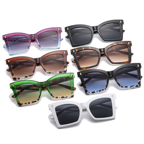 Lunettes de soleil œil de chat à rivets | Monture oversize dégradé léopard - 2