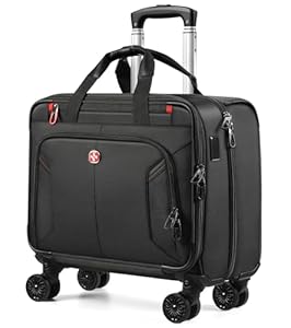 star cloud Laptop Trolley 17 Zoll, Business Trolley Herren, Laptop-Aktentasche mit 4 Rollen, Laptoptasche mit Rollen mit USB & Typ-C Anschluss, wasserabweisend, für Arbeit und Geschäftsreisen
