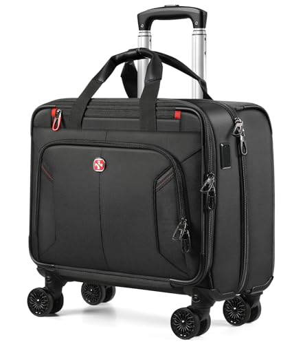 star cloud Rigid Frame Roling Laptop Bag on Wheels, Rolling Briefcase with USB & Type-C Charging