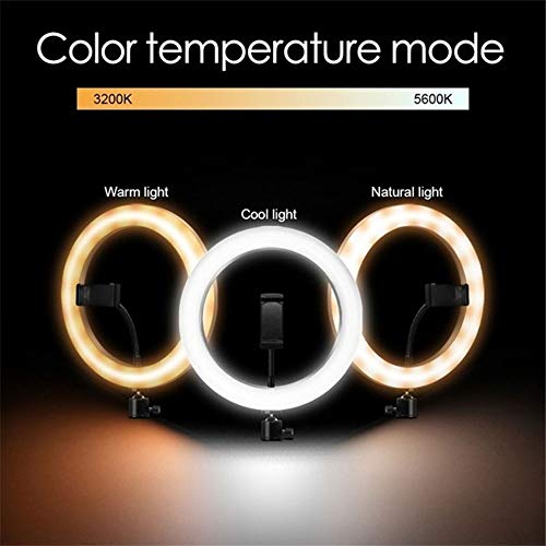 JUNKAI Anel de luz para selfie de 25 cm, 14 cores RGB anel circular de LED 10 níveis de brilho supor