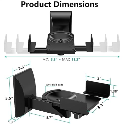 Soporte de pared para altavoces con inclinación regulable para cine en casa 6