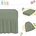 Mini Crib Ruffle Bed Skirt (24” x 38”) with 10” Inch Drop Dust Ruffle for Baby Boys or Girls Nursery Crib Toddler Bed Skirt Microfiber Fabric - Sage Solid