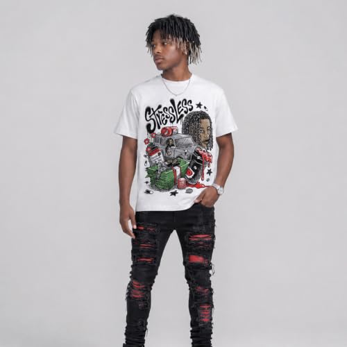 Image of DopeSkill Graphic Tee Streetwear Hip Hop Hypebeast Street Style Unisex T-Shirt Sneaker Colour Matching Shirts Cool Flexing