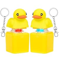 2 Stück Duckeys Quacking Fidget Toy, Ente schlüsselanhänger mit Licht & Sound, Duck Keycap Fidget Spielzeug für Anti Angst & Nervosität, Konzentrationshilfe