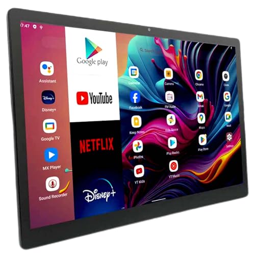 Suvisukua 14 inch 4K 8G+128G one Android 12 Portable Car TV Headrest Monitor Tablet for Back seat, Support Phone Wireless mirroring Touch Screen,with Bluetooth/WiFi 5GHz Car Video Player