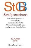  Strafgesetzbuch: mit Einführungsgesetz, Völkerstrafgesetzbuch, Wehrstrafgesetz, Wirtschaftsstrafgesetz, Betäubungsmittelgesetz, Versammlungsgesetz, ... 6. April 2021 (Beck-Texte im dtv)