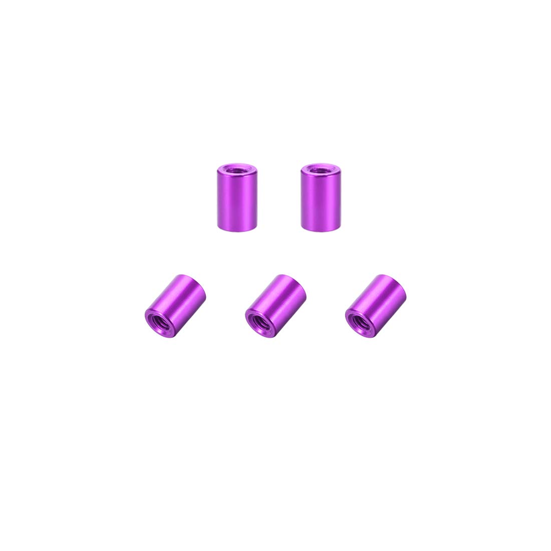 uxcell 5 Pcs M3x8mm Round Aluminum Standoff Column Spacer Female Purple for Drone FPV Quadcopter Racing RC Multirotors Parts DIY