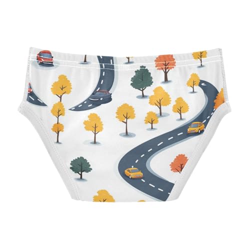 KLL Cute Pattern Cars Road Toddler Boys Comfort Briefs Breathable Undies2