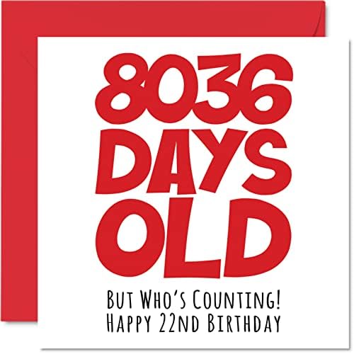 21st Birthday Card for Men Women Him Her - 7670 Days Old - Funny Adult Twenty-One Twenty-First Happy Birthday Card for Brother Sister Son Daughter Cousin, 145mm x 145mm Humour Joke Greeting Cards