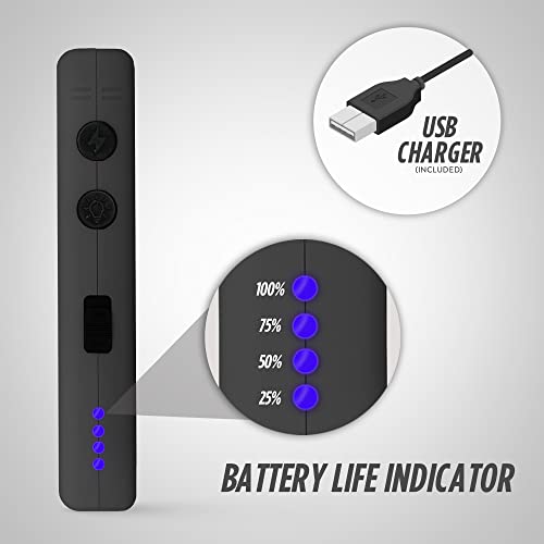 Guard Dog Security Hornet+ Mini Stun Gun Keychain - Stun Gun Flashlight Now With Battery Life Indicator - Personal Defense Equipment – Rechargeable (Black) #TOP2