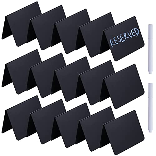 15 Pieces Mini Chalkboards Signs Chalkboards Food Label Sign Mini Chalkboards Table Tent Signs Table Numbers Sign A-Shaped Small Black Message Board Signs For Weddings Birthday School Parties #TOP12