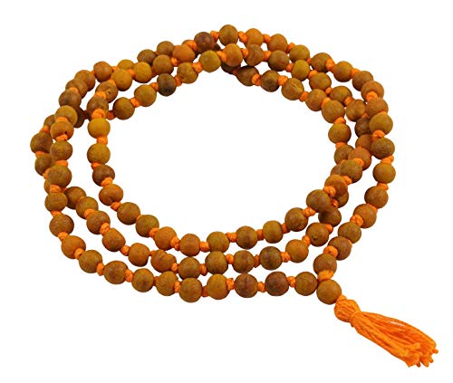 IBA Indianbeautifulart Hand Verknotet Kurkuma Japamala Haldi Perlen Halskette 108 + 1,Kugelchen (8 Mm) Cover