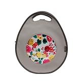 Słoń Torbalski Damenhandtasche aus Leder mit Rucksackfunktion – 2-in-1 Handtasche mit abnehmbarem Riemen, grau (aschgrau) mit Blumenmuster