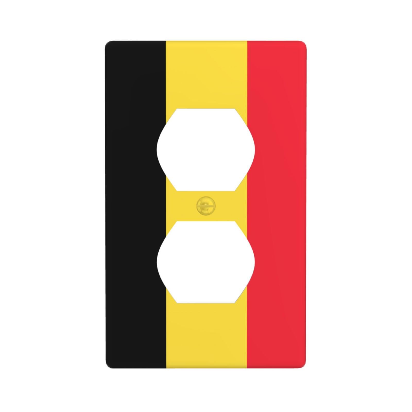 Flag of Belgium Decorative Switch Plate Cover-Unbreakable Polycarbonate Wall Plate for Home Office, 1 Gang with Screws