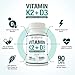 Max Absorption Vitamin K2 + D3 (5000IU) 90 Veggie Capsules from MK-7 (Menaquinone-7) and Cholecalciferol (with BioPerine) 3-Months Supply – D3 with K2 for Healthy Heart and Strong Bones | Non-GMO