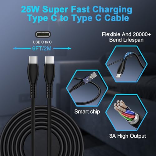 Motorola G Power Fast Charger Cord 25W USB C Wall Block Android Charger for Moto Edge 2024/G Stylus 5G 2024/Moto G 2024/Edge 50 Ultra/Razr 50 Ultra/G Play/G Pure/G Fast/One Ace/Razr Charging Cable 6FT