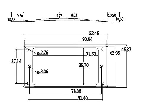 Guyker G-PICKUPFRAME-008LP2PIECEBLACK Curved Bottom Metal Humbucker Pickup Mounting Ring Set thumb #6