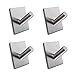 KES SUS 304 Stainless Steel Self Adhesive Towel Robe Hook and Self Sitck On Wall Hook Sticky Brushed Finish 4 Pieces, A7063-P4