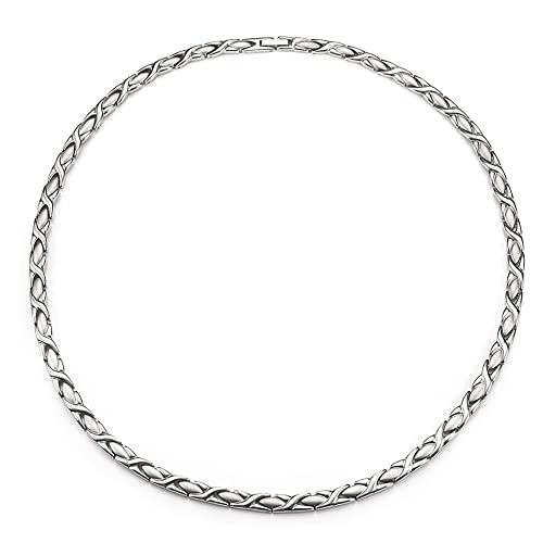 YINOX Titan Halskette für Männer oder Frauen Magnetic Healthy Solid Germanium Schmuck 53,3 cm / 5mm Cover