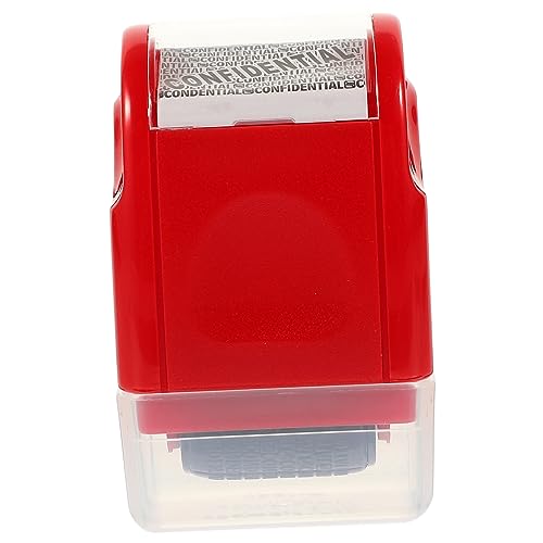 OSALADI Tampon à Rouleau Multifonction Rouge Vif 12,5 Cm Cachet de Sécurité Rouleau Anti-usurpation Protection Documents Personnels Usage Bureau et Maison