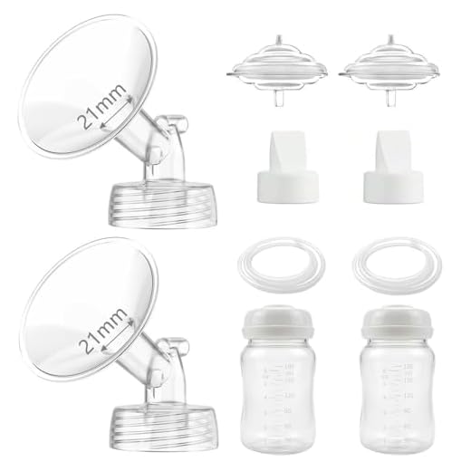 Milchpumpenteile, kompatibel mit Spectra S2, S1, 9 Plus, Ersatz-Kit für Spectra-Pumpenteile, Flansch, Entenschnabelventil, Schlauchflasche, Rückflussschutz, kein Originalzubehör (21 mm)