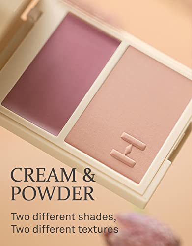 Hince True Dimension Layering Cheek #L004 Refinement - Cream & Pressed Powder 2 Different Shades & Textures - Silky Seamless Long Lasting Blush Makeup - Deep Toned Rose & Dusty Pink Color #TOP2