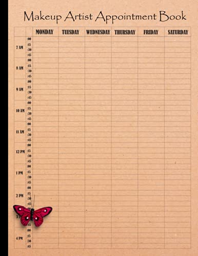 Makeup Artist Appointment Book: Makeup Artist Daily Appointment Appointments Book, Make up artist appointment Logbook, Size 8.5X11, 120 Pages