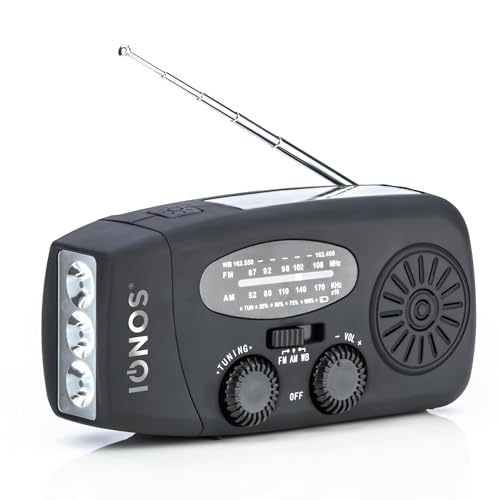 Radio AM/FM manivelle portable avec lampe LED d'urgence extérieure
