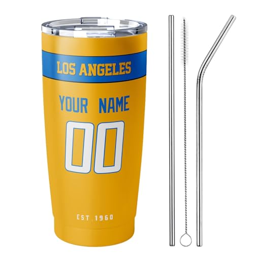 Image of ANTKING Los Angeles Tumbler 20 oz Travel Coffee Cup Custom Name Number for Men Women Boy Gifts