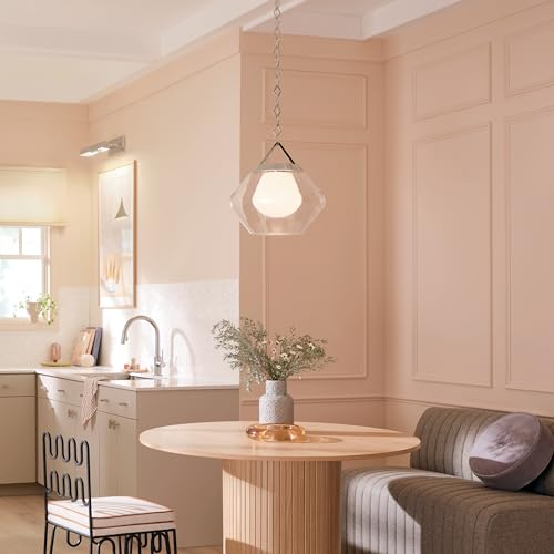 Kichler Nella 1-Light Pendant Light Fixture with Clear Outer Glass and Opal Interior Glass in Polished Nickel, Modern Kitchen Island Hanging Light for Dining Room (16" x 16.5"), 52783PN by Kichler - Image 5
