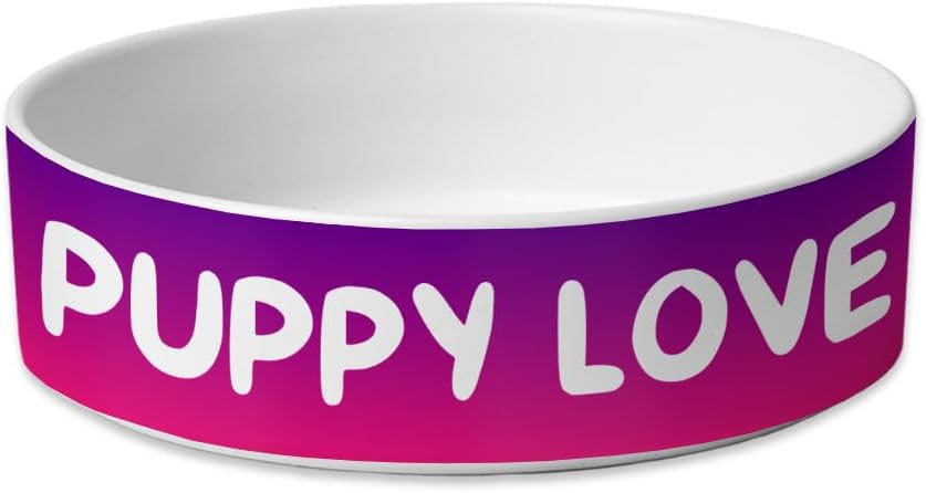 Puppy Love Pet Bowl – Kawaii Dog Bowl – Best Print Pet Food Bowl Ceramic Dog Bowl – Food Dish or Water Bowl for Pets