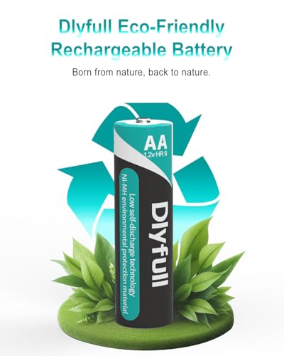 DLYFULL 8 Pack Rechargeable AA Batteries with 2800mAh High Capacity, Low Self Discharge 1.2V NiMH Double A Battery Precharged — view 6