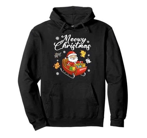 Meowy Christmas Cat Lover Santa Claus Cats For Everybody Cat Lover Sweat à Capuche