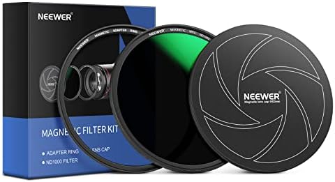 NEEWER 82mm 3-in-1 Magnetic ND Lens Filter Kit, Includes 10-Stop Fixed Neutral Density ND1000 Filter +Adapter Ring+Lens Filter Cap with 42-Layer Coating/Ultra Slim/Scratch Resistant HD Optical Glass