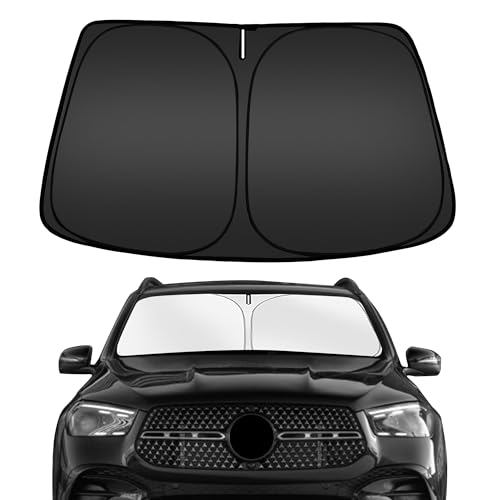 Image of ARISMOTOR Windshield Sun Shade for Mercedes Benz GLE 350 450 2020-2027 | Custom Fit, Foldable Front Window, Block UV Rays, Keep Car Cooler