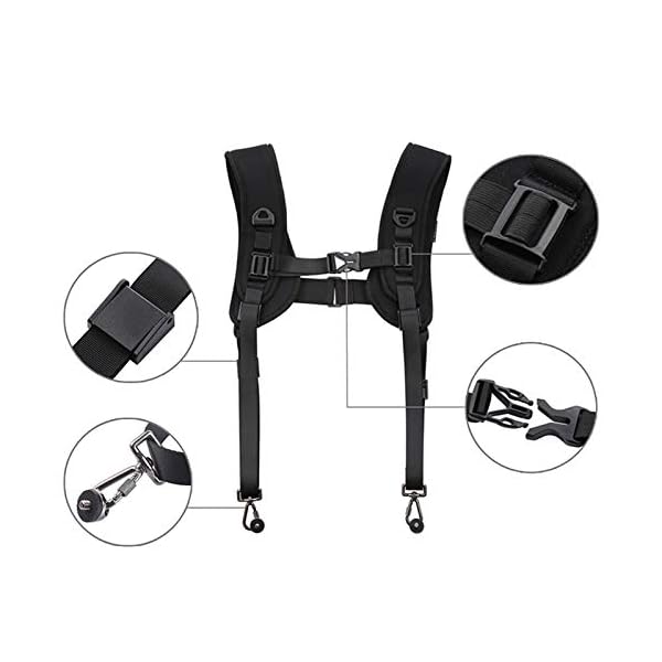 Doppel Schulter Kamera Gurt Kamera Strap Zubehör für Zwei Kamera Quick Release Einstellbare Nylon Kamera Harness Teile – Bild 7