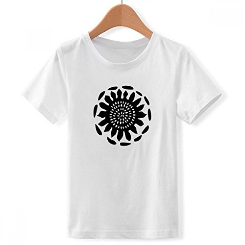 T-shirt ras du cou blanc garçon taille M imprimé soleil et art traditionnel mexicain