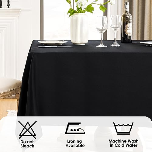 Aocoz Black Square Tablecloth - 52 × 52 Inch Tablecloth, Stain-Wrinkle Resistant, And Washable, Decorative Polyester Table Cover For Holiday, Buffet Parties, And Wedding, Fits Square Or Round Table #TOP5
