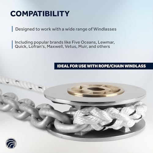 image for Five Oceans Windlass Anchor Rode and Chain, Hand-Spliced Anchor Rope a