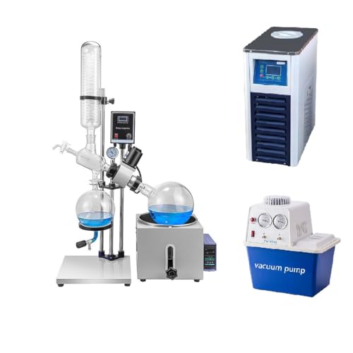 5L Laboratory Rotary Evaporator Large Capacity, Professional Laboratory Rotary Evaporator | efficient Solvent Recovery | Corrosion-Resistant Borosilicate Glass (5L a Complete Set of Equipment)