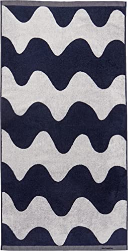 MARIMEKKO – Lokki frotté bomull badhandduk (mörkblå)