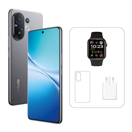 Vivo V60 5G - Mist Grey 12 + 256GB | 50MP ZEISS Camera | 3D curved 120Hz AMOLED Display | 6500mAh | IP69 4Y Battery | Smart Watch | 455 Days Screen Replace 24 Months Warranty