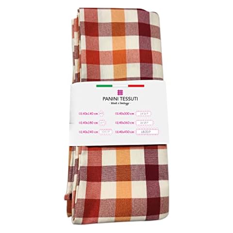 Mantel rectangular cuadriculado naranja 140x240 cm Cover