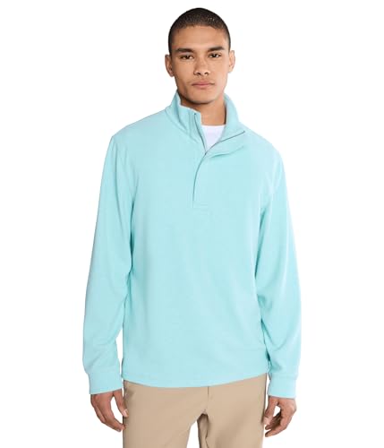 vineyard vines, Mens, Calmwater Quarter-Zip, Aqua Haze, Small at