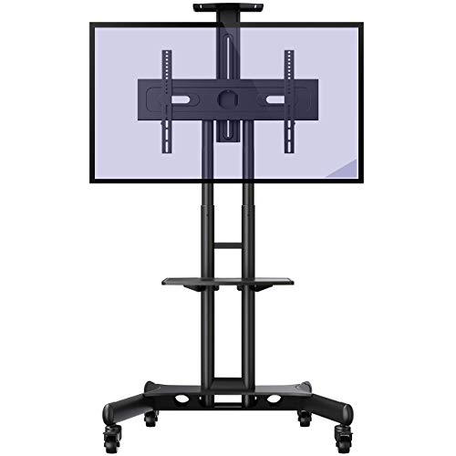 GT1200 Mobile TV Stand on Wheels for 32-65 Inch TVs | Anti Tip & Ultra Stable TV Trolley | Heavy Duty Non Marking Castor Wheels | VESA 600x400