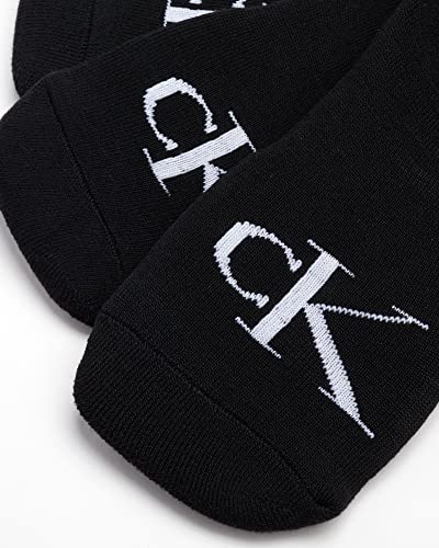 Calvin Klein Men's Socks - Cotton Blend No-Show Liner Socks (6 Pack), Size 7-12, Black Logo #TOP3