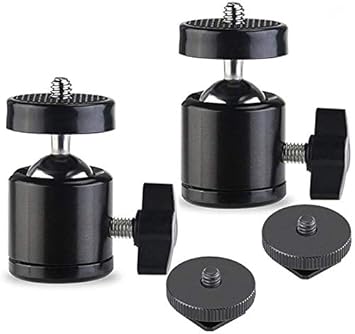 SHOPEE Hot Shoe Mount Adapter 360 Degree Swivel Mini Ball Head 1/4 Tripod Screw Head for Cameras,Camcorders,Smart Phone,Gopro,Led Video Light,Microphone(2 Packs) Multi-Coloured